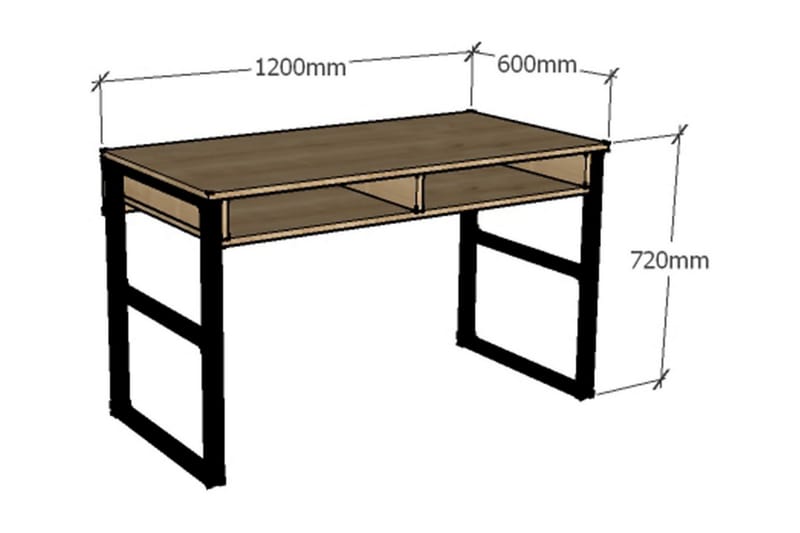 TALERYD Skrivbord 120 cm med Förvaring Hylla Natur/Svart - Skrivbord - Bord
