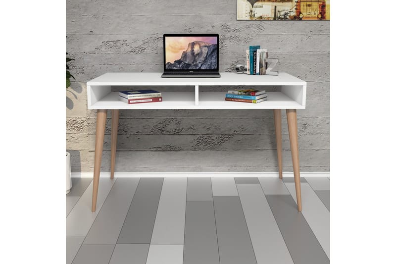 TALERYD Skrivbord 120 cm med Förvaring Hylla Vit/Natur - Möbler - Hemmakontor - Skrivbord