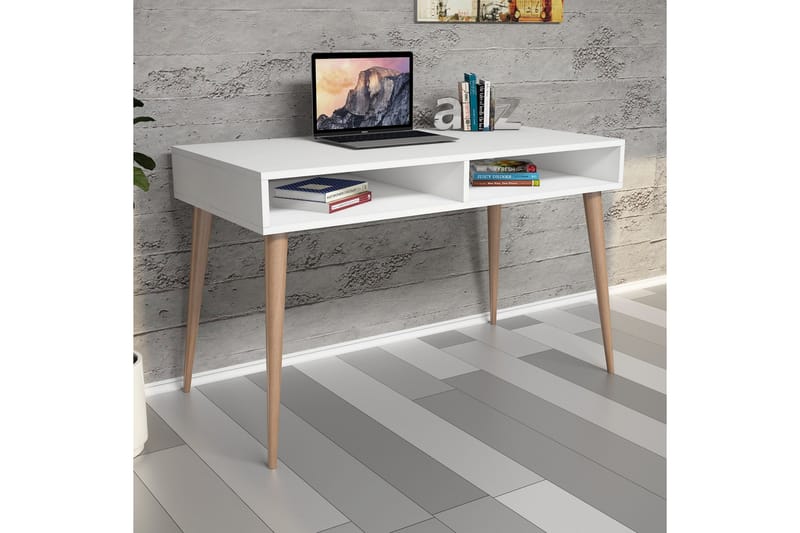 TALERYD Skrivbord 120 cm med Förvaring Hylla Vit/Natur - Möbler - Hemmakontor - Skrivbord