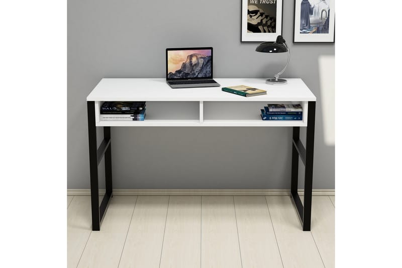 TALERYD Skrivbord 120 cm med Förvaring Hylla Vit/Svart - Skrivbord - Bord