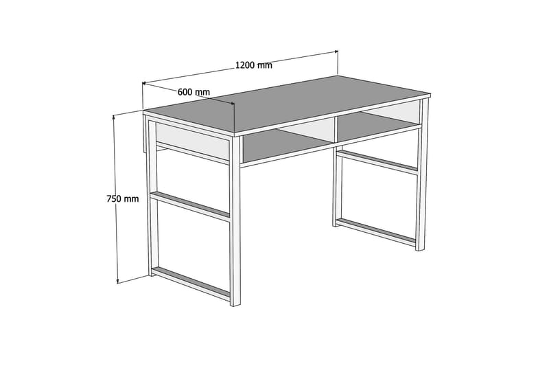 TALERYD Skrivbord 120 cm med Förvaring Hylla Vit/Svart - Skrivbord - Bord