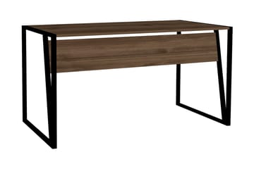 TANARA Skrivbord 140 cm Valnötsbrun/Svart