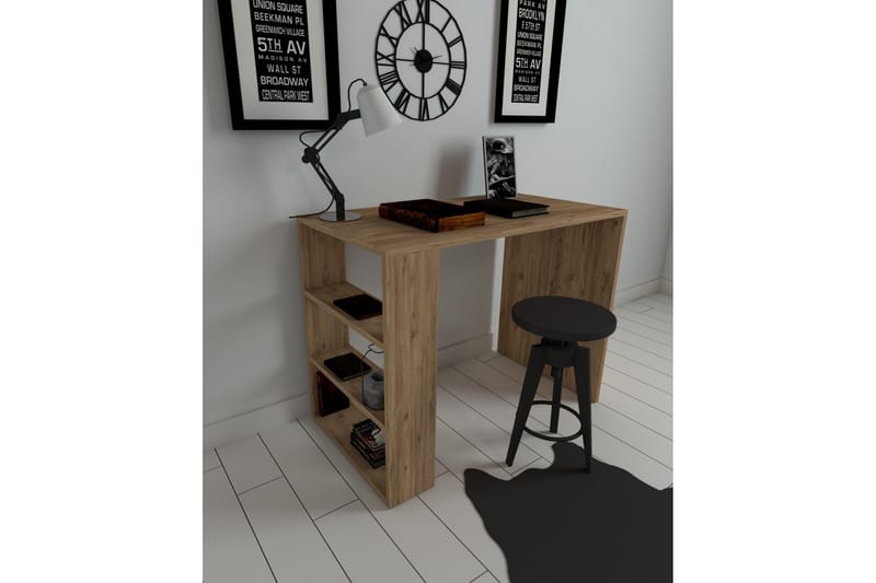 TAPNAGE Skrivbord 90 cm med Förvaring Hyllor Valnötsbrun - - Bord - Skrivbord TAPNAGE Skrivbord 90 cm med Förvaring Hyllor Valnötsbrun - - Bord - Skrivbord
