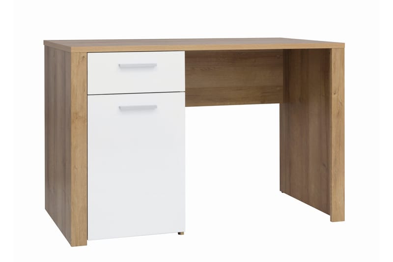 Tarka Datorbord 120 cm med Förvaring Låsa + Skåp - Ek/Vit - Möbler - Hemmakontor - Skrivbord