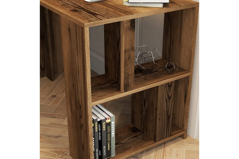 Timiza Skrivbord 120 cm med Förvaring Hylla - Valnötsbrun - Möbler - Hemmakontor - Skrivbord