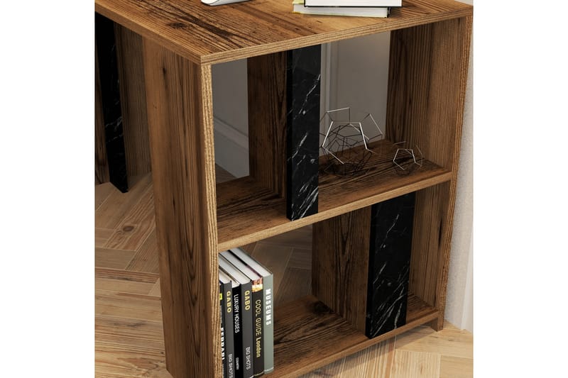 Timiza Skrivbord 120 cm med Förvaring Hylla - Valnötsbrun/Svart - Möbler - Hemmakontor - Skrivbord