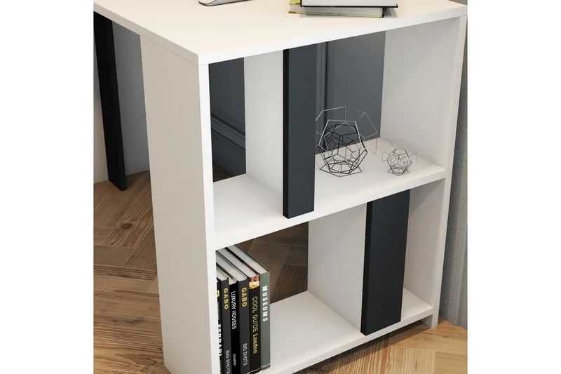 Timiza Skrivbord 120 cm med Förvaring Hylla - Vit/Antracit - Möbler - Hemmakontor - Skrivbord