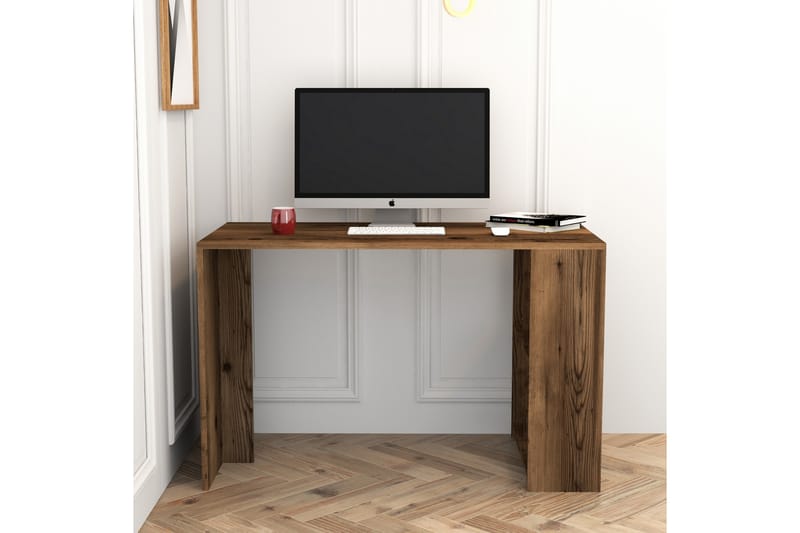 TINTALIA Skrivbord 120 cm med Förvaring Hylla Valnötsbrun - Möbler - Hemmakontor - Skrivbord