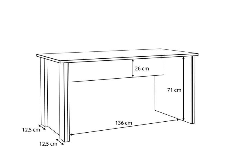 TORRAFERRE Skrivbord 153 cm Brun/Grå - Möbler - Hemmakontor - Skrivbord