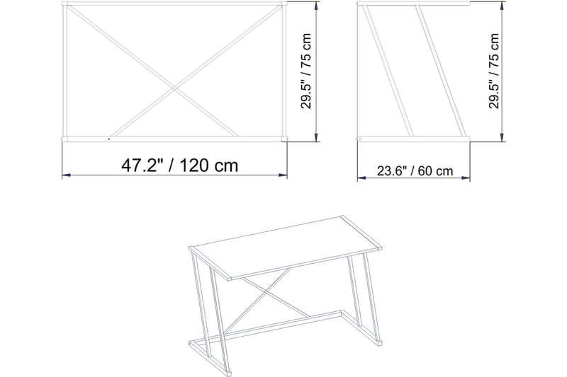 TORSBORG Skrivbord 120 cm Brun - Skrivbord - Bord