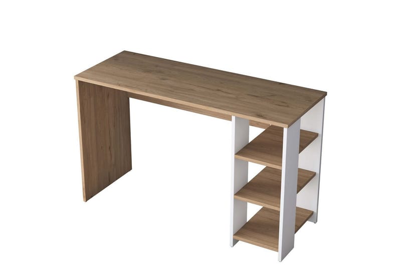 Skrivbord Traven Valnöt / Vit - Vit - Möbler - Hemmakontor - Skrivbord