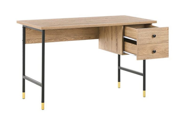 TUSCULA Skrivbord 120 cm med Förvaring 2 Lådor Ljust Trä - Möbler - Hemmakontor - Skrivbord