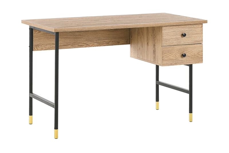 TUSCULA Skrivbord 120 cm med Förvaring 2 Lådor Ljust Trä - Möbler - Hemmakontor - Skrivbord