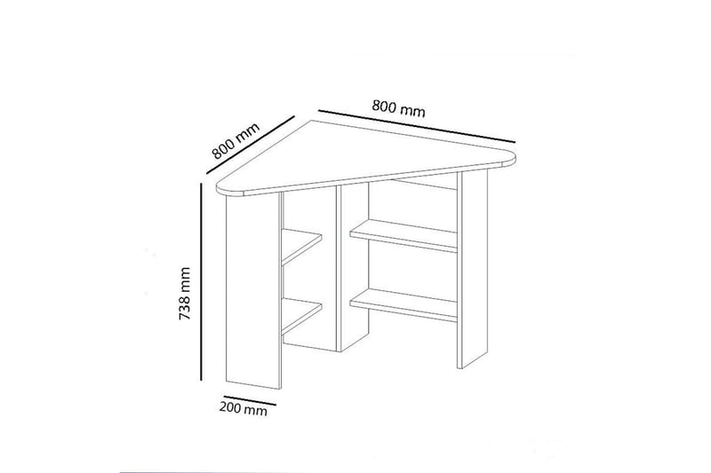 UBJERG Hörnskrivbord 94 cm med Förvaring Hyllor Valnötsbrun - Möbler - Hemmakontor - Skrivbord