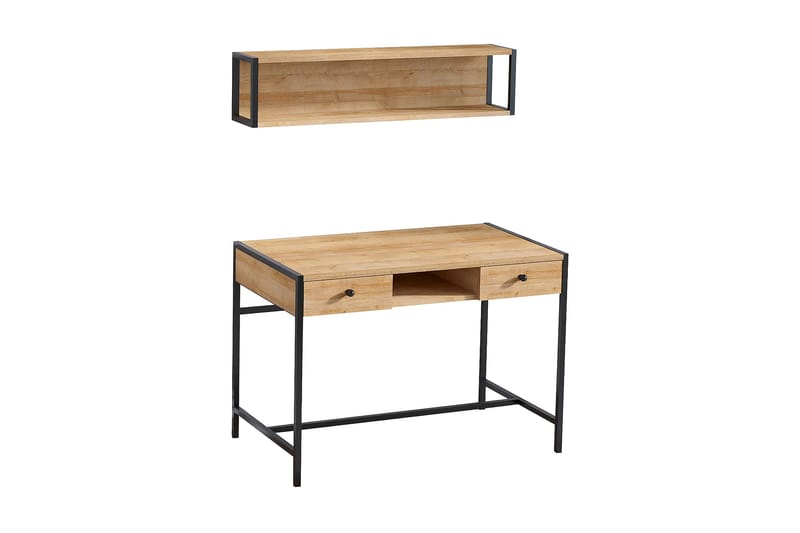 ULLVANE Skrivbord 100 cm med Förvaring 2 Lådor + Hylla Brun - Möbler - Hemmakontor - Skrivbord
