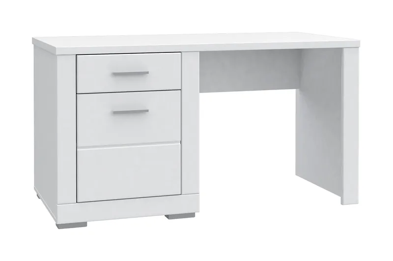 Uzayr Skrivbord 138 cm med Förvaring Hylla + Skåp - Vit - Möbler - Hemmakontor - Skrivbord