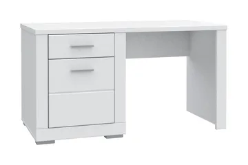 Uzayr Skrivbord 138 cm med Förvaring Hylla + Skåp - Vit - Möbler - Hemmakontor - Skrivbord