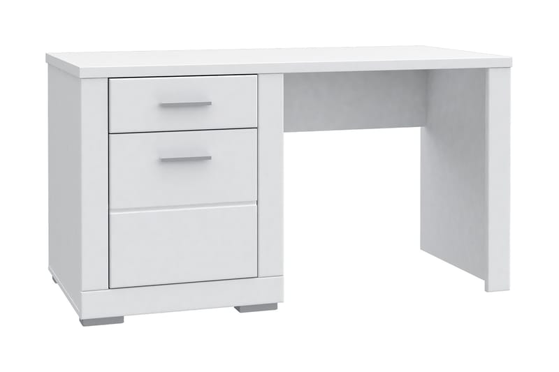 Uzayr Skrivbord 138 cm med Förvaring Hylla + Skåp - Vit - Möbler - Hemmakontor - Skrivbord