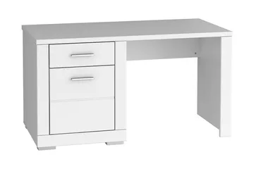 Uzayr Skrivbord 138 cm med Förvaring Hylla + Skåp - Vit - Möbler - Hemmakontor - Skrivbord