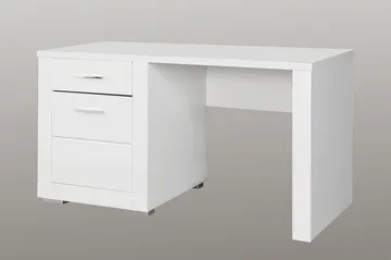 Uzayr Skrivbord 138 cm med Förvaring Hylla + Skåp - Vit - Möbler - Hemmakontor - Skrivbord