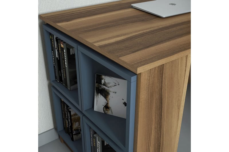 VARRED Skrivbord 120 cm med Förvaring Hylla + Vägghylla Brun - Skrivbord - Bord