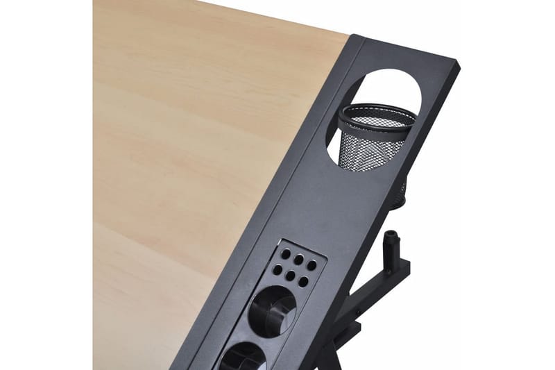 Vinklingsbart ritbord med 2 lådor och 1 pall - Brun - Bord - Skrivbord