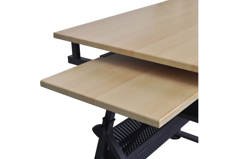 Vinklingsbart ritbord med 2 lådor och 1 pall - Brun - Möbler - Hemmakontor - Skrivbord