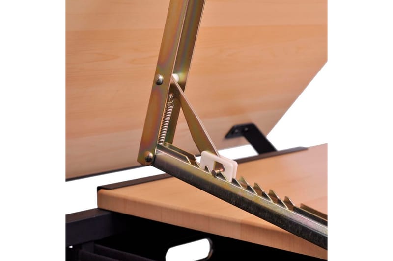 Vinklingsbart ritbord med 2 lådor och 1 pall - Brun - Möbler - Hemmakontor - Skrivbord