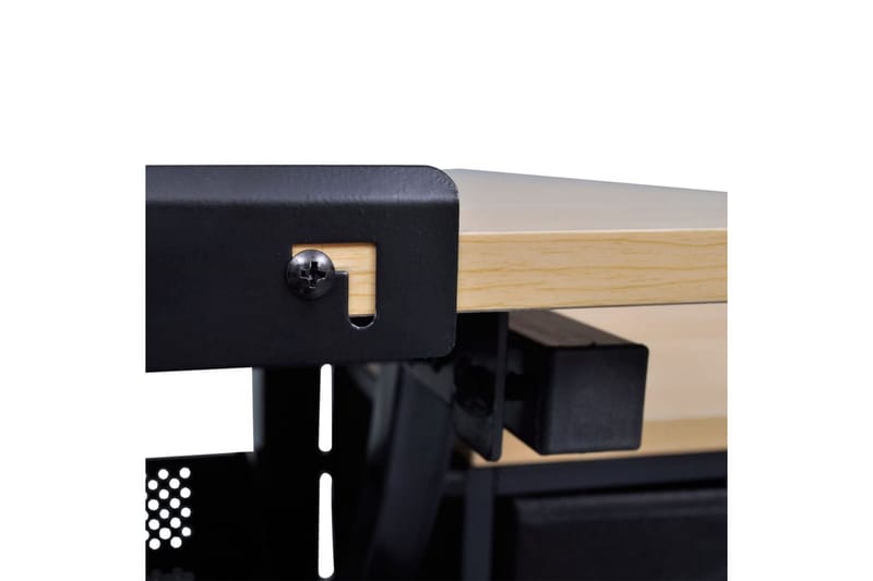 Vinklingsbart ritbord med 3 lådor och 1 pall - Brun - Bord - Skrivbord