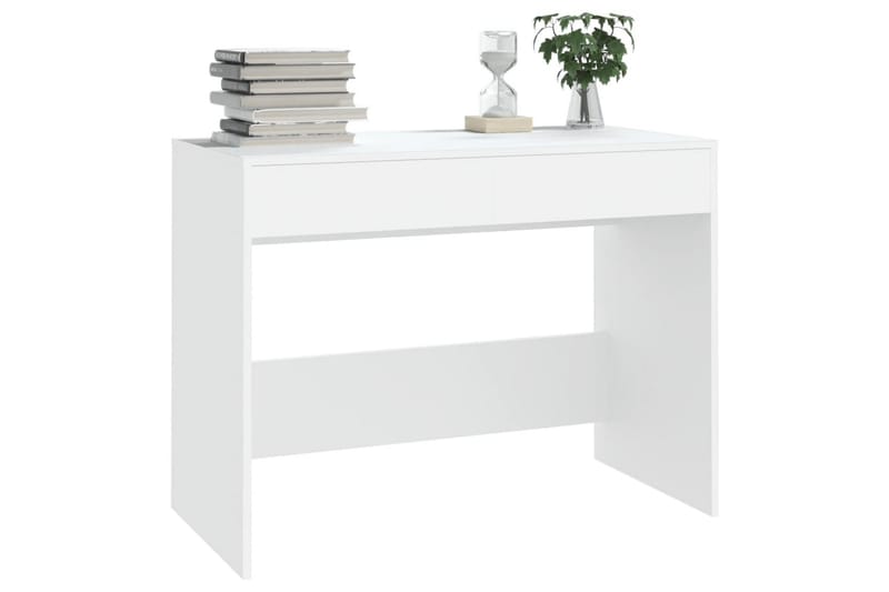 Skrivbord vit 101x50x76,5 cm spånskiva - Vit - Skrivbord - Bord