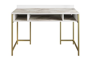 VORMSELE Skrivbord 120 cm med Förvaring 3 Hyllor Guld
