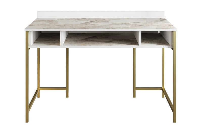 VORMSELE Skrivbord 120 cm med Förvaring 3 Hyllor Guld - Möbler - Hemmakontor - Skrivbord