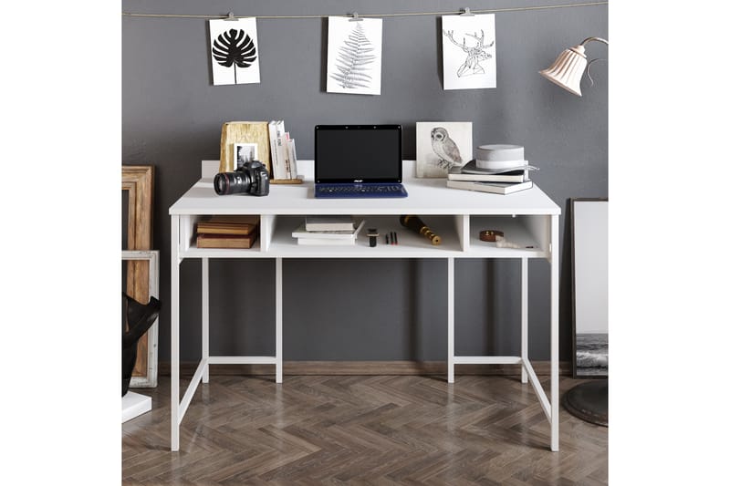VORMSELE Skrivbord 120 cm med Förvaring Hyllor Vit - Möbler - Hemmakontor - Skrivbord