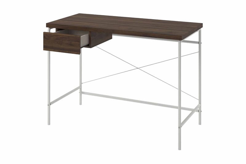 WEBSTER Skrivbord 107 cm med Förvaring Låda Valnötsbrun - Novogratz - Möbler - Hemmakontor - Skrivbord