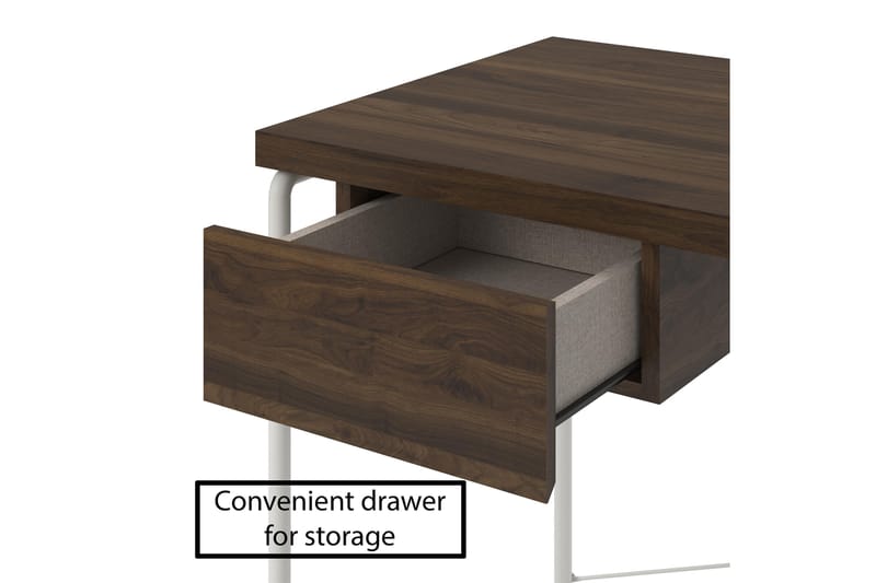 WEBSTER Skrivbord 107 cm med Förvaring Låda Valnötsbrun - Novogratz - Möbler - Hemmakontor - Skrivbord