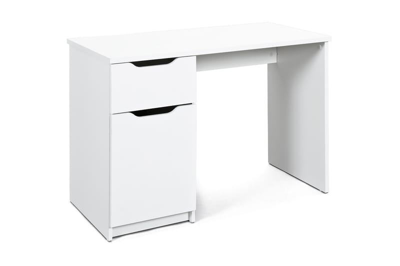 WESTPHALEN Skrivbord 115 cm med Förvaring Låda + Skåp Vit - Skrivbord - Bord