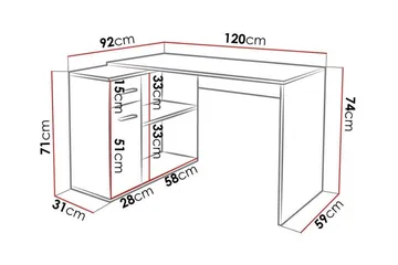 Wickston Skrivbord 120 cm Anthracite - Möbler - Hemmakontor - Skrivbord