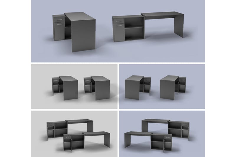Wickston Skrivbord 120 cm Anthracite - Möbler - Hemmakontor - Skrivbord
