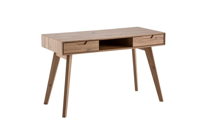 Skrivbord Wohnling Ek i trästil 120 cm med 2 lådor Förvaringsutrymme Modern - Möbler - Hemmakontor - Skrivbord