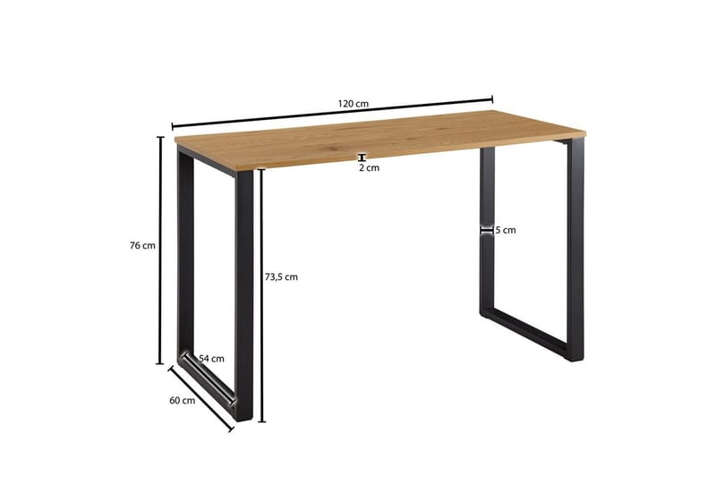 Skrivbord Wohnling Ek i trästil 120 cm Modern - Möbler - Hemmakontor - Skrivbord