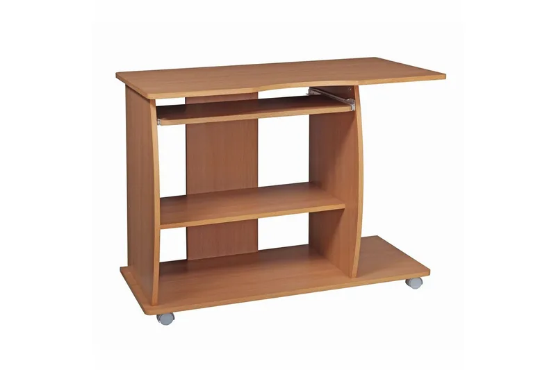 Skrivbord Wohnling för laptop eller dator med hjul, tangentbord utdragbar, modern stil Bok, Bok