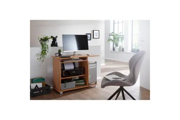 Skrivbord Wohnling för laptop eller dator med hjul, tangentbord utdragbar, modern stil Bok - Bok - Möbler - Hemmakontor - Skrivbord