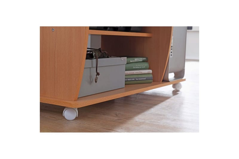 Skrivbord Wohnling för laptop eller dator med hjul, tangentbord utdragbar, modern stil Bok - Bok - Möbler - Hemmakontor - Skrivbord