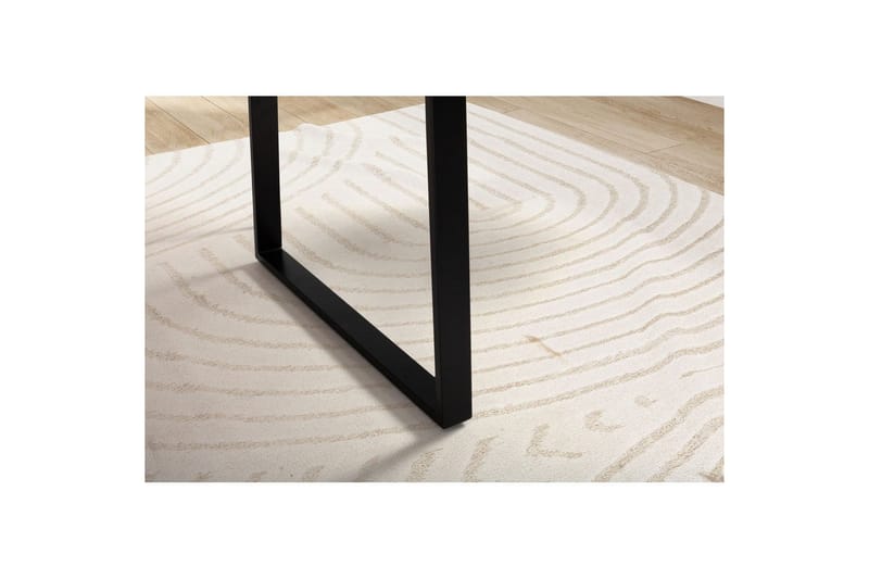 Skrivbord Wohnling Massiv trä träd kant metallben lantlig stil Svart, Rak, 160x80 cm - Svart, Rak, 160x80 cm - Möbler - Hemmakontor - Skrivbord