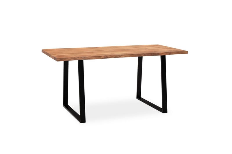 Skrivbord Wohnling Massiv trä träd kant metallben lantlig stil Svart, Rak, 200x100 cm - Svart, Rak, 200x100 cm - Möbler - Hemmakontor - Skrivbord