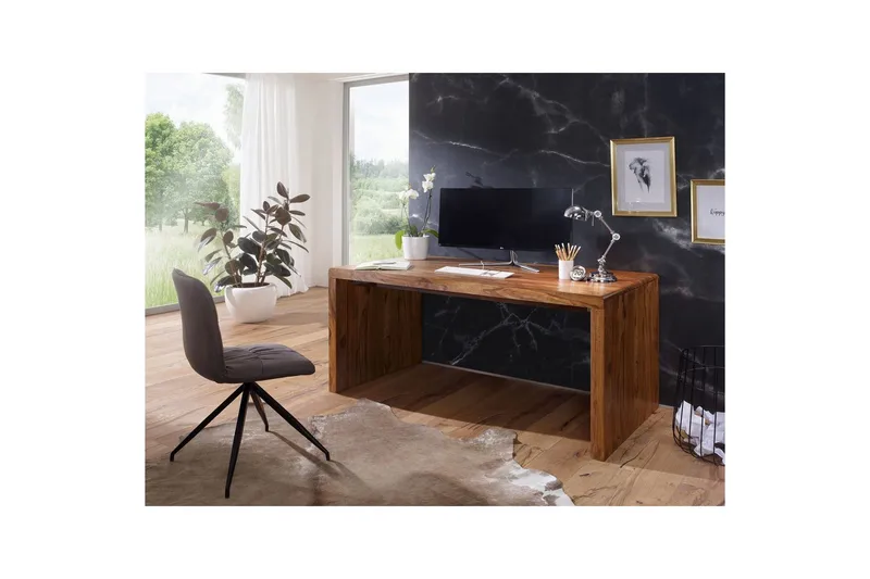 Skrivbord Wohnling Massiva träben lantlig stil 200x100 cm, Rose Wood - 200x100 cm, rosenträ - Möbler - Hemmakontor - Skrivbord