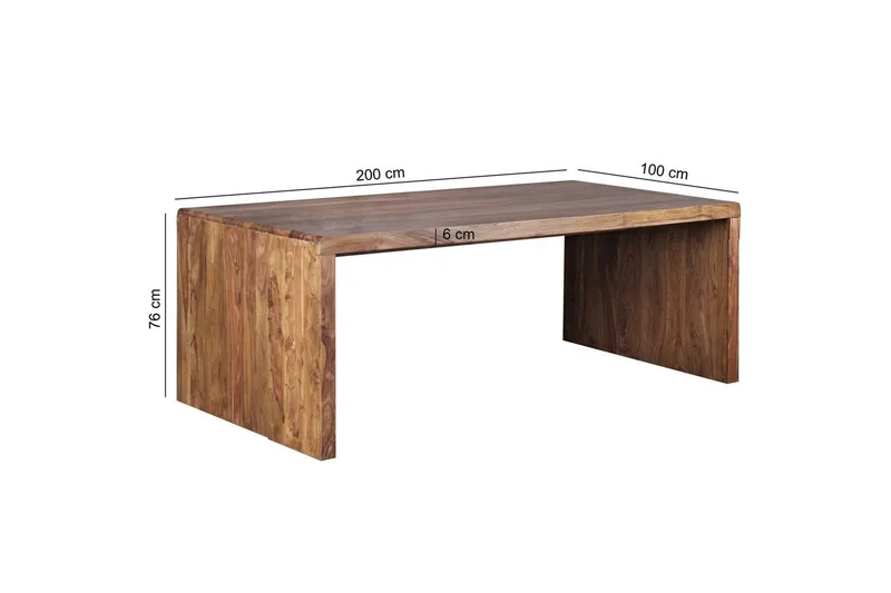 Skrivbord Wohnling Massiva träben lantlig stil 200x100 cm, Rose Wood - 200x100 cm, rosenträ - Möbler - Hemmakontor - Skrivbord