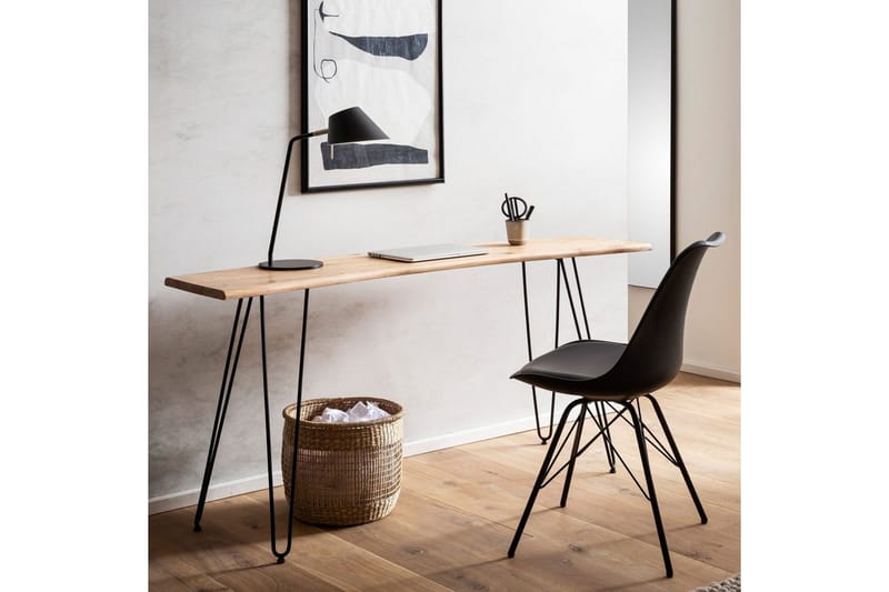 Skrivbord Wohnling Massivt trä 150 cm träd kant med hårnålben lantstil - Möbler - Hemmakontor - Skrivbord