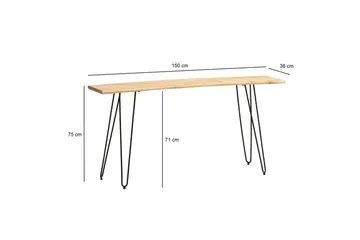 Skrivbord Wohnling Massivt trä 150 cm träd kant med hårnålben lantstil - Möbler - Hemmakontor - Skrivbord