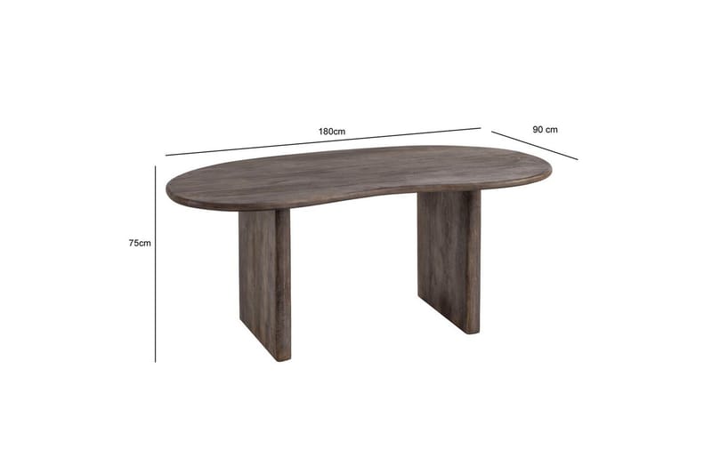 Skrivbord Wohnling Massivt trä 180 cm retro hemarbete njurform lantstil - Möbler - Hemmakontor - Skrivbord